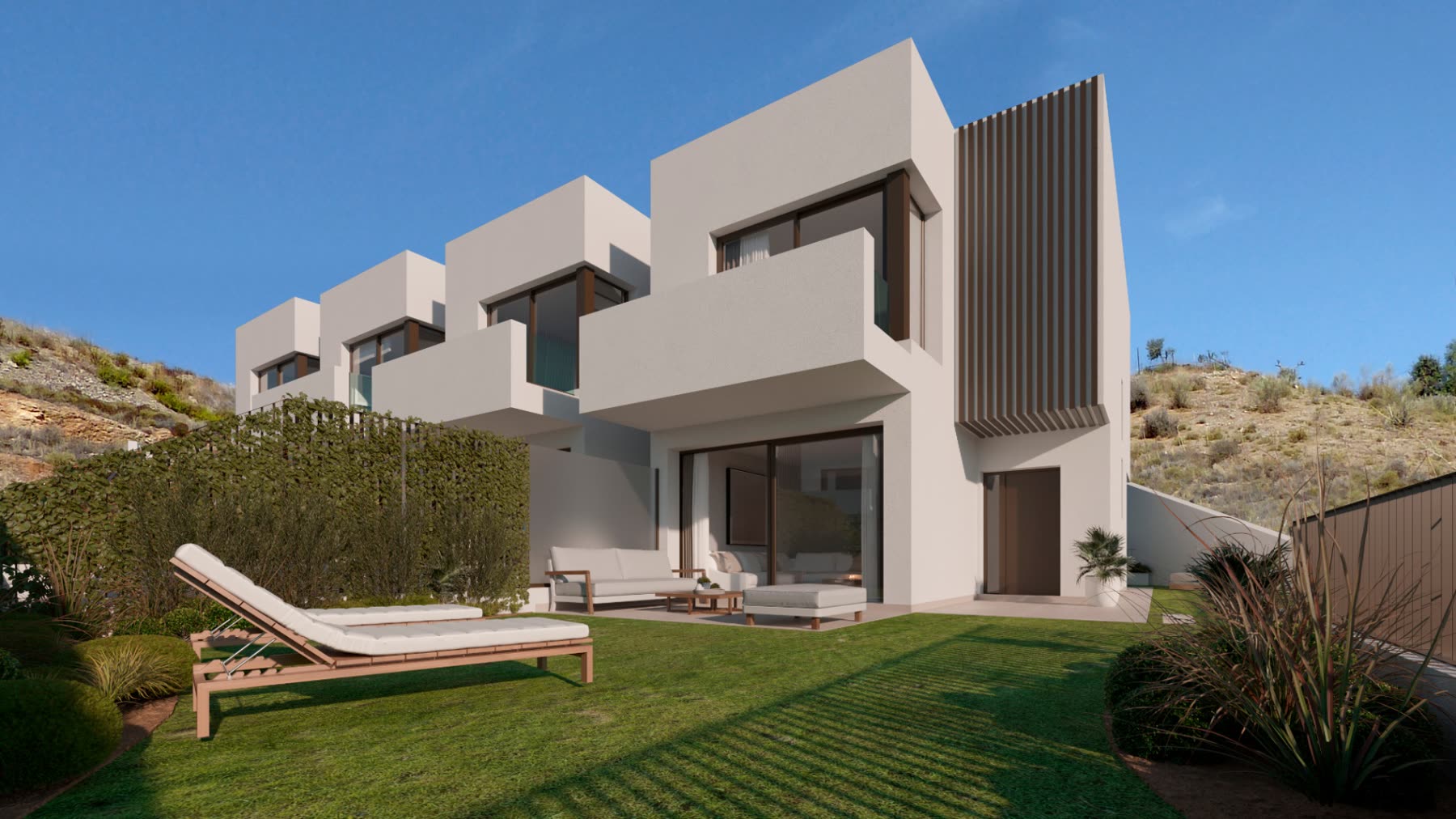 Jardín privado con zona chill-out orientada al sur